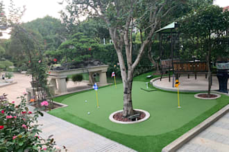 model 3d golf simulator sport arena,mini putting green,padel court,top golf park