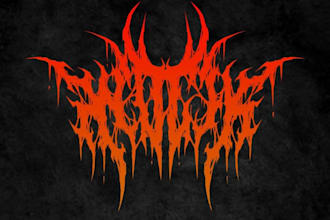design black death brutal doom metal logo for band
