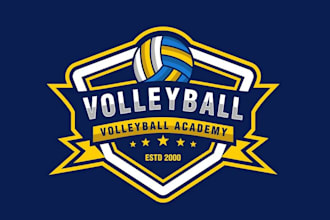 design a unique volleyball logo with original concept