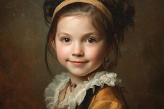 draw digital portrait oil painting from photo