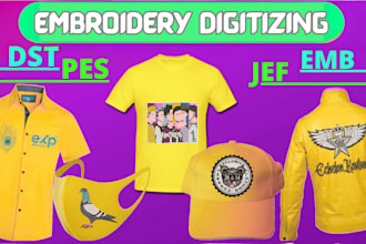 convert logo to embroidery digitizing file dst pes jef emb patch in 1 hour