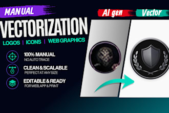 manually vectorize your ai logo or icon to clean svg,png