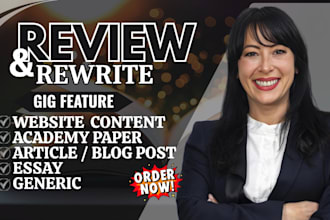 review, rewrite, apa format, academic paper, resume, essay, blog posts, article