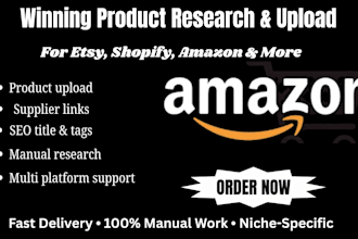 upload products and product research for etsy shopify amazon newegg bigcommerce