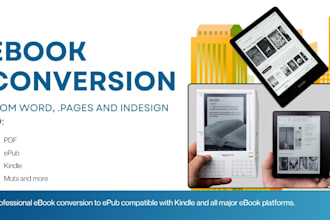 make pdf, docx, kpf, epub, mobi or kindle publish ready