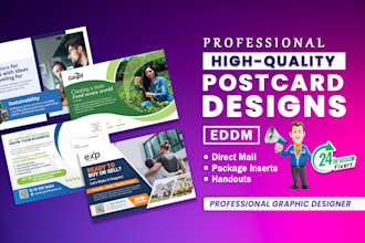 design a professional eddm postcard, and thank you card for you