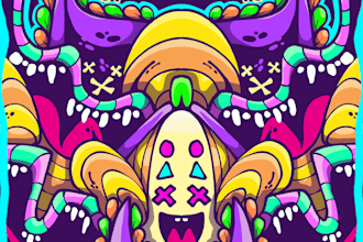 draw costum doodle art with my original character