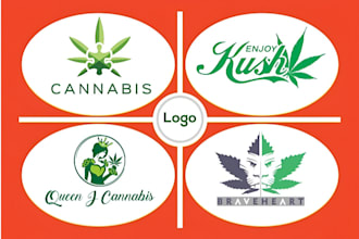 do minimalist cannabis, weed and marijuana logo design