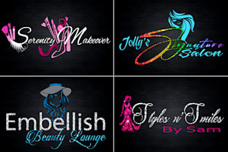 do modern beauty, cosmetics, makeup, lashes, spa, and hair salon logo design