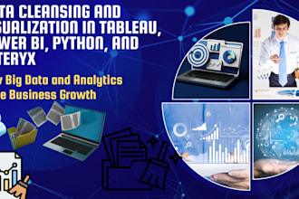 do data cleansing and visualization in tableau, power bi, python, and alteryx