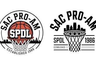 do attractive modern basketball league logo design