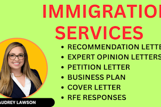 write recommendation letter and expert opinion for eb2 niw eb1a o1 visa