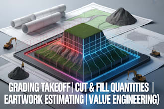 grading takeoff, cut and fill quantities, earthwork, ve cost optimization