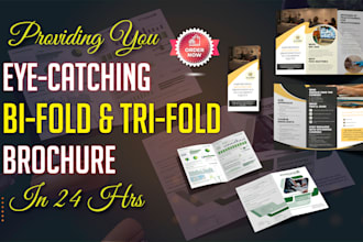 design eye catching bi fold and tri fold brochures