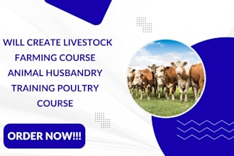 create livestock farming course animal husbandry training poultry course