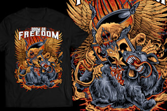 draw dark art illustration for t shirt design