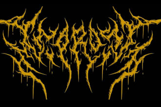design death metal logo with texture and chrome effect