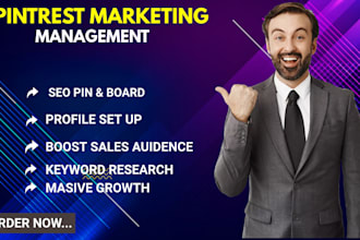 be your pintrest maketing management for traffic,SEO and pin design