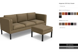 custom 2d 3d sofa, chair, table furniture configurator with kickflip and zakeke