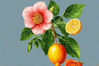 draw botanical illustrations of flowers, fruits and plants