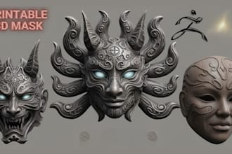 sculpt wearable 3d mask model, helmet mask, printable mask, halloween mask stl