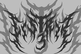 draw a death metal band logo use photoshop