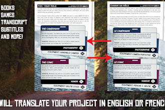 translate your work in french or english