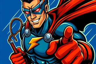 make an superhero comic cartoon character into style