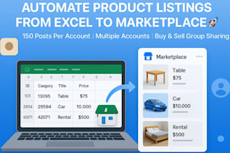 deliver facebook marketplace bot, product listing and monitoring bot, autoreply