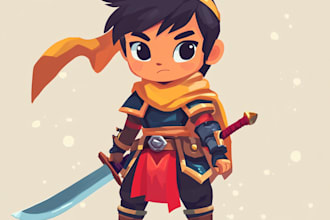 draw 2d game character for game art