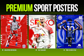 premium sports flyer, sports poster and sports graphics
