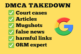 remove mugshots cases articles news delete negative link on google