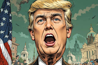 draw political cartoon and caricature