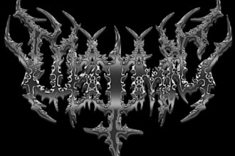 design style technical death metal logo, progressive