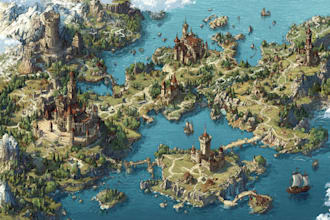 fantasy map illustration, dnd map, tolkien board games