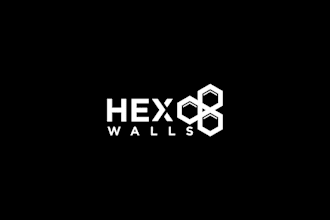 design crisp bold hexagon themed logo