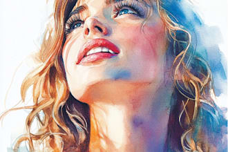paint watercolor couple portrait