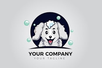 design a cute and professional logo for your dog grooming business