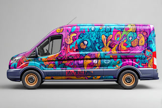 do car wrap design, vehicle sticker or decals wraps design