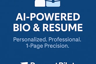 create your ai written resume or personal bio 1 page