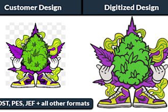 convert your logo to embroidery dst pes file in 1 hour