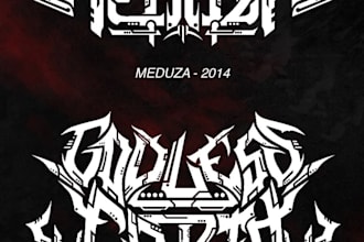 create a death metal, black, slamming, brutal death metal band logo
