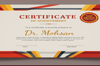 design custom certificate design, award and courses certificate