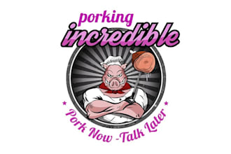 design creative BBQ food truck logo