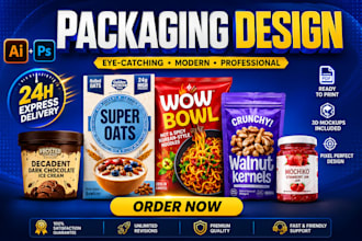 resize, modify product label and packaging logo or 2d product mockup design