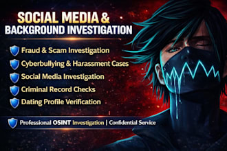 professional osint social harassment, stalking, cyberbullying investigation