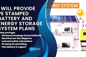 provide pe stamped battery and energy storage system plans
