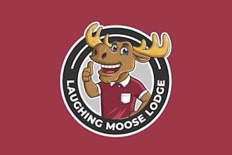 design mascot laughing moose lodge logo