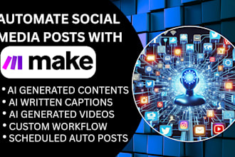make social media automation make com automation social media post ai automation