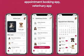build ai pet care app, doctor app, appointment booking app, veterinary app